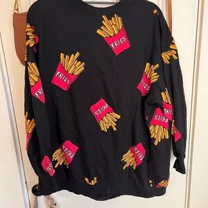 H&M Black Sweatshirt with Fries Print